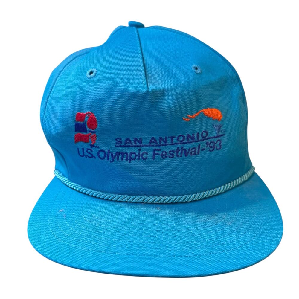 1993 US Olympic Festival San Antonio TX Made in USA Cord Strap Back Texace Hat